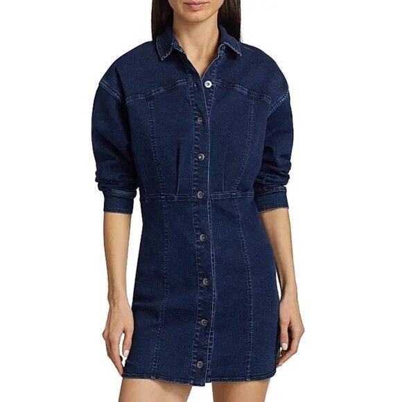 F-2. Free People Amber Denim Dress Dark Indigo XS - Picture 1 of 1